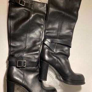 ACNE STUDIO tall leather boots made in Italy